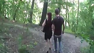 Mature amateur wife outdoor hardcore action with 2 guys